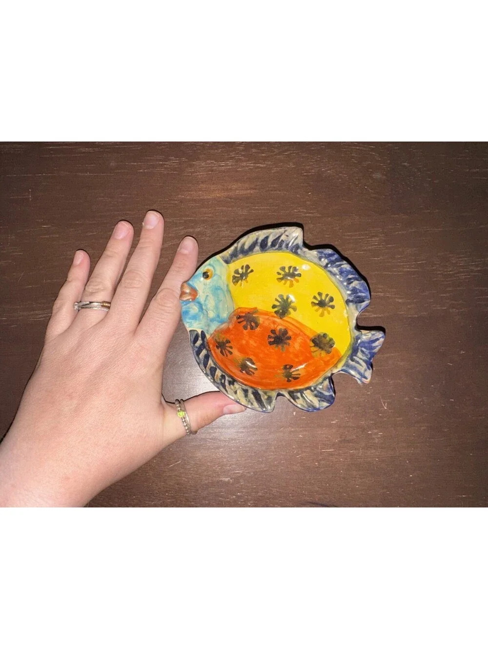 Made in Italy Ceramic Fish Trinket Dish Decorative Plate Colorful